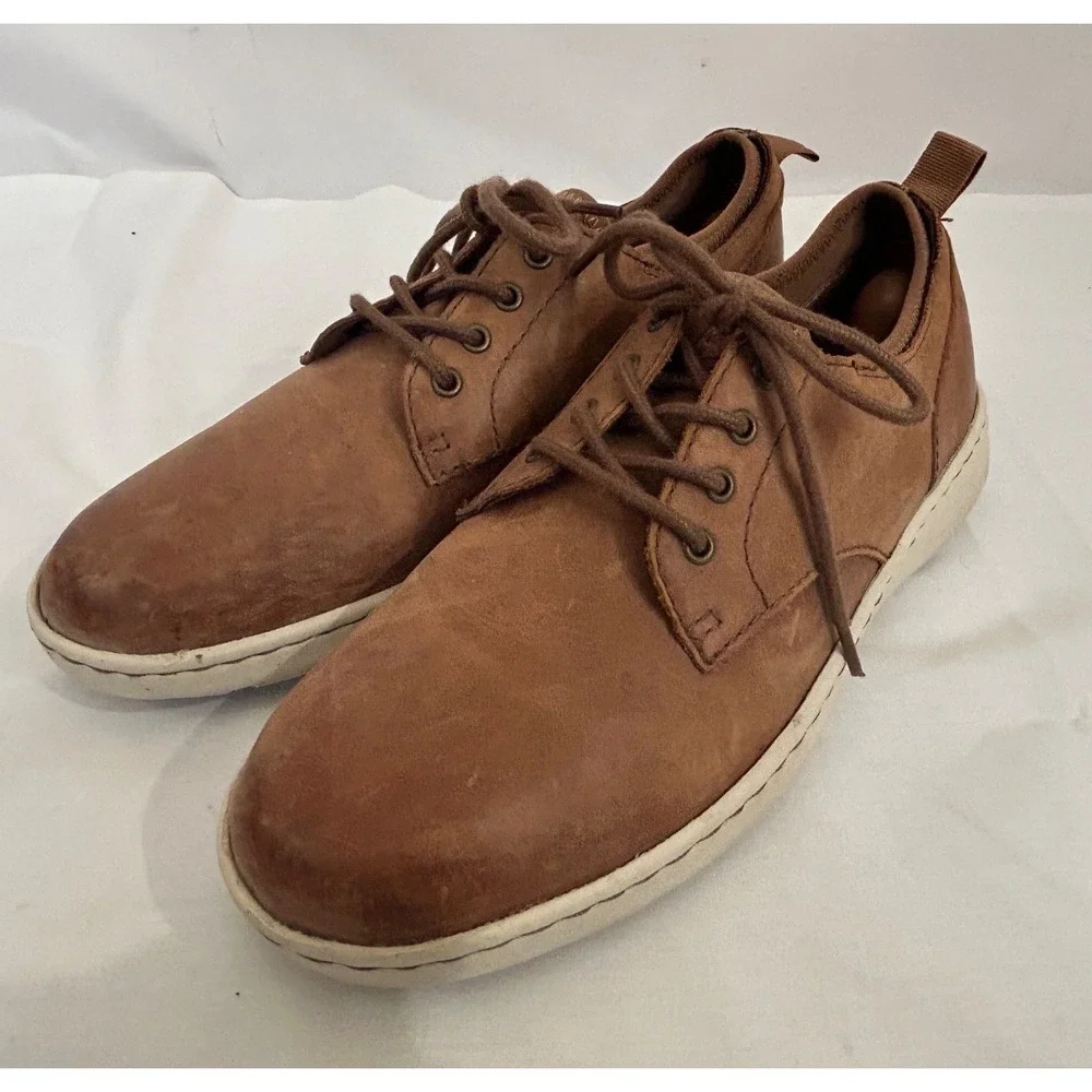 Born Todd Men's Shoes Lace-Up Full Grain Brown Nubuck Leather Size 8.5 M